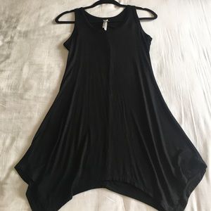 Fitted black tank dress