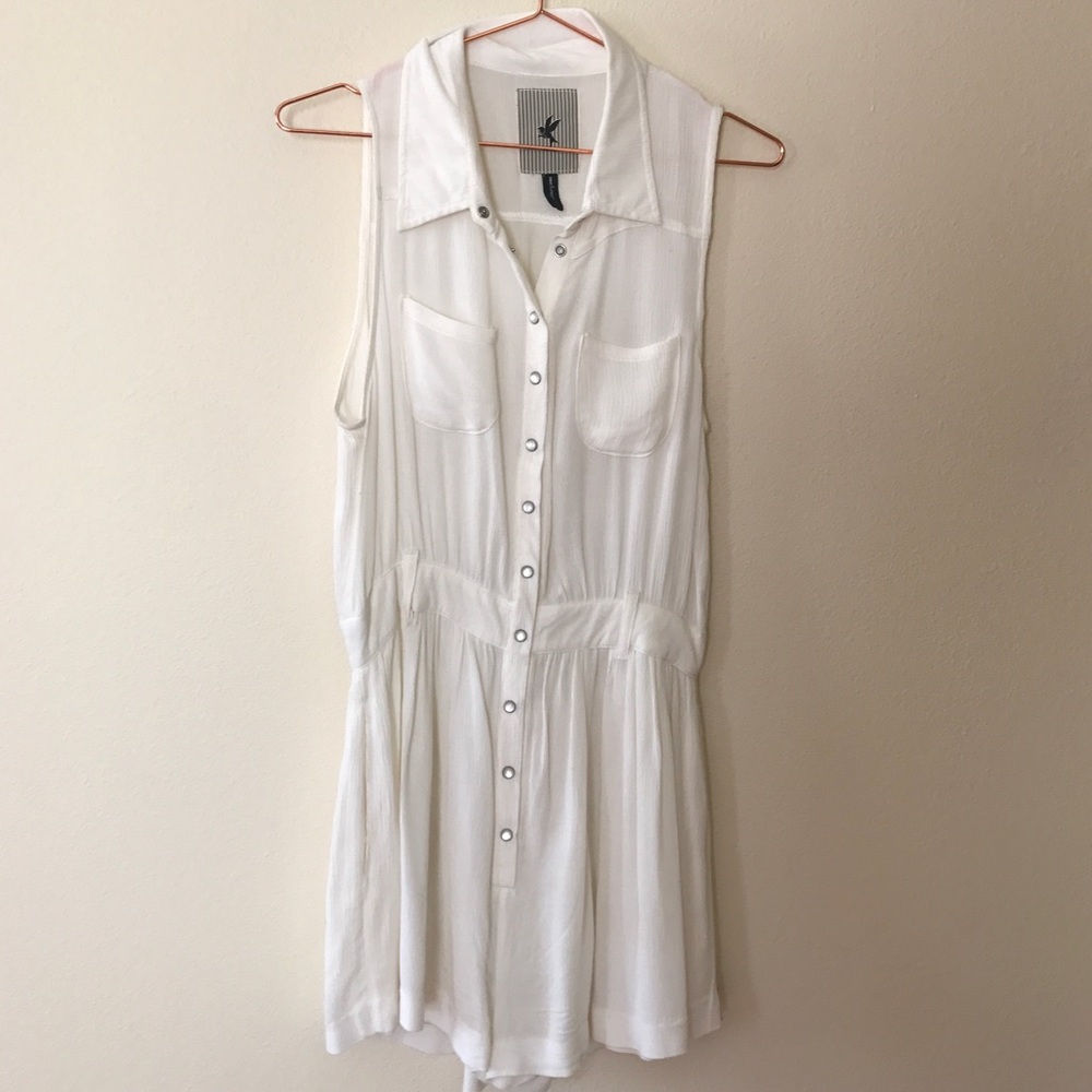 One Teaspoon - Off White Snap Front Romper