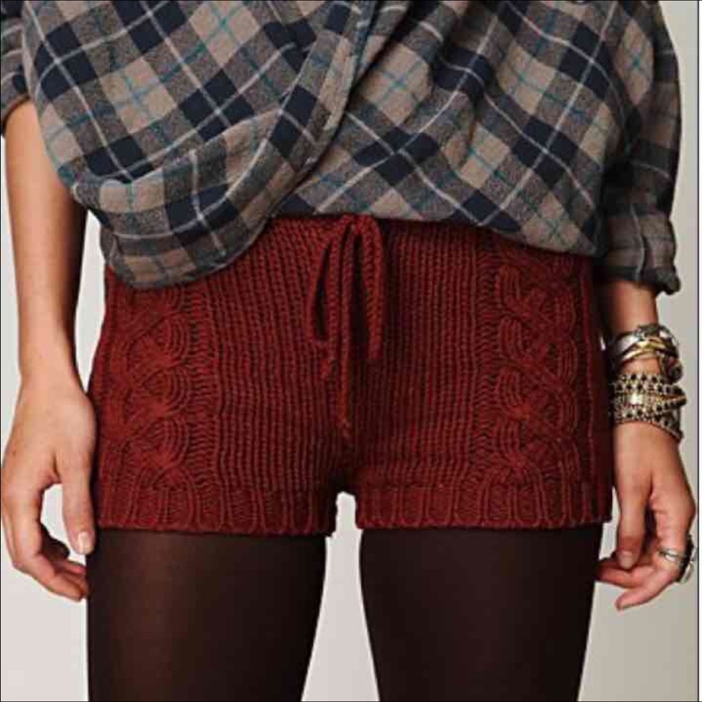 Free people Chan luu crochet knit sweater shorts
