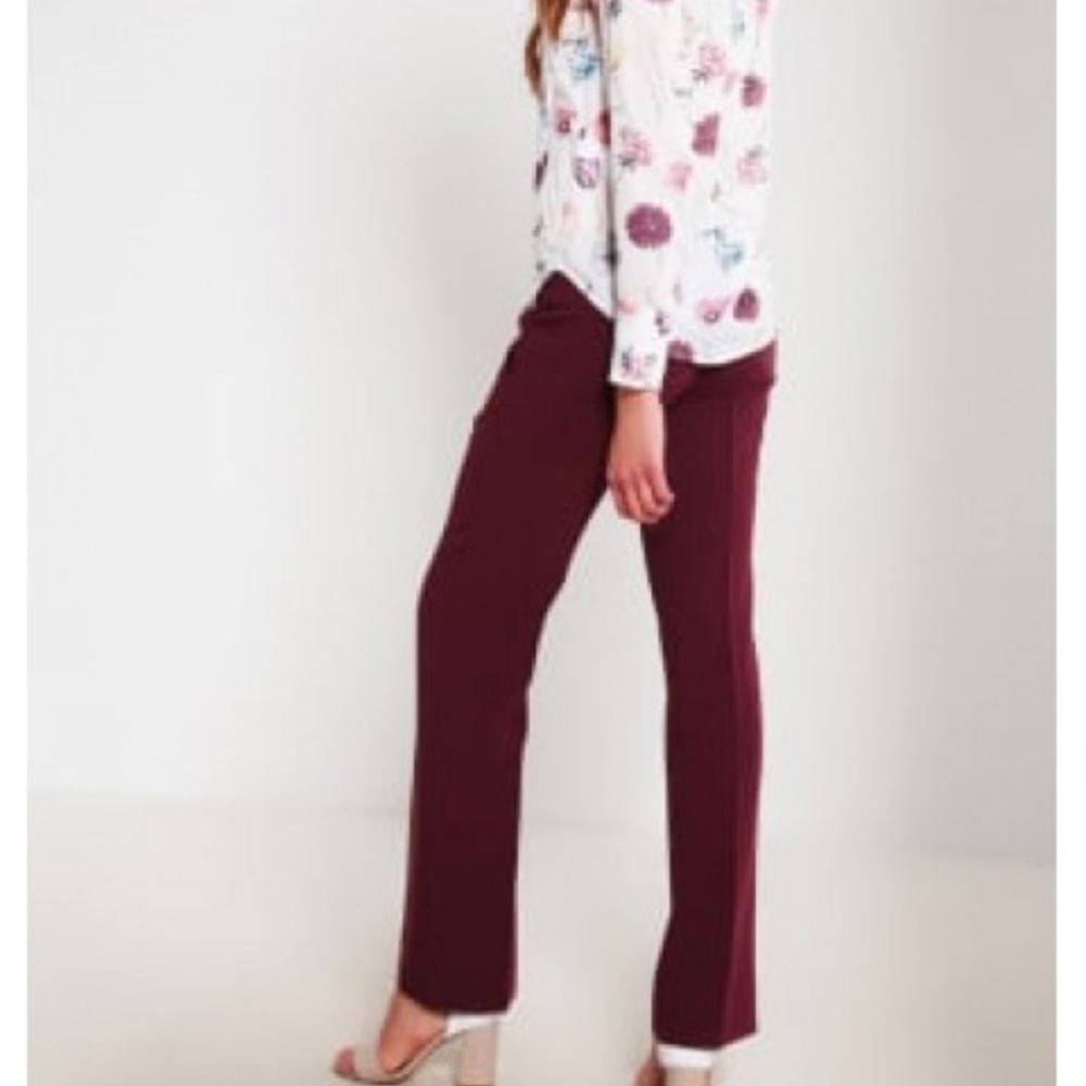 Wine-colored trousers