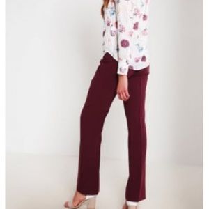 Wine-colored trousers
