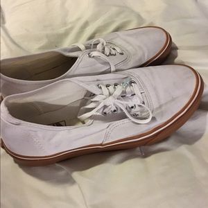 White Vans w/ Gum Sole
