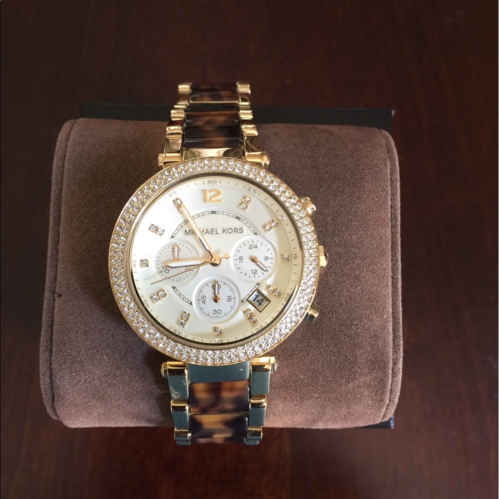 Michael Kors: Parker Chron Tortoiseshell Watch