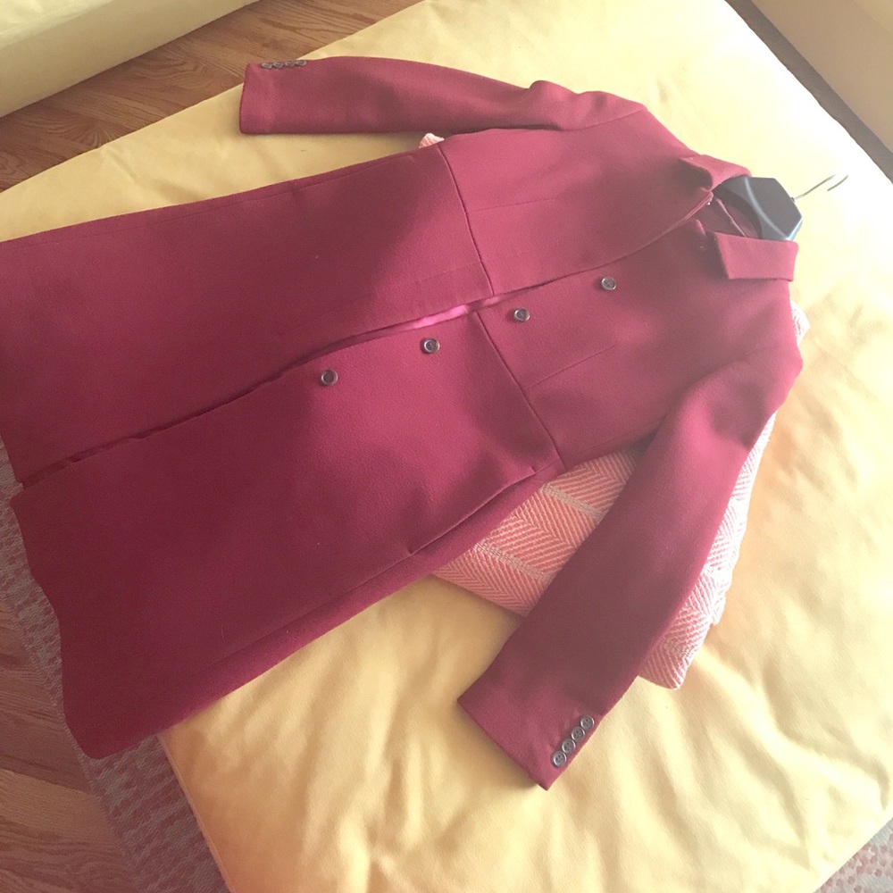 J Crew Trench Coat - size P4, brick red