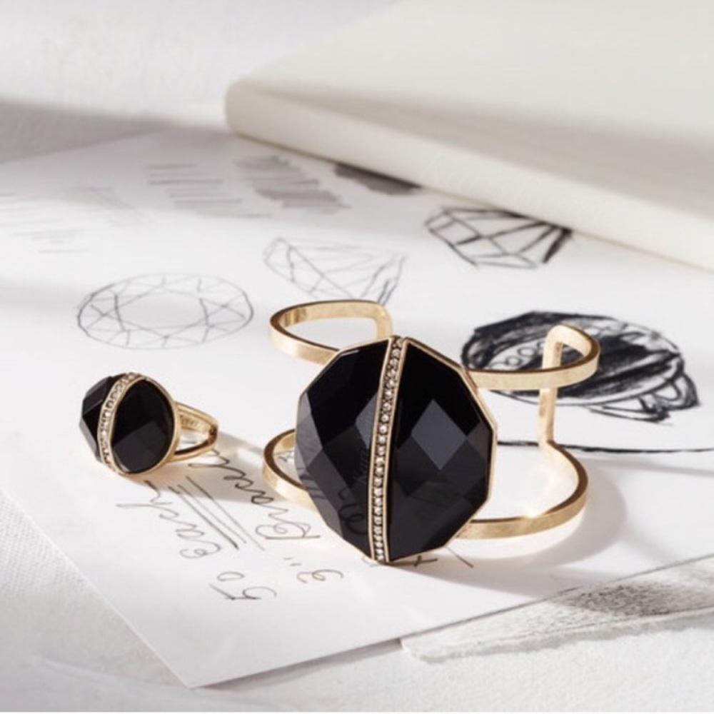 Jewelry | Black & brass bracelet cuff - Picture 1 of 4