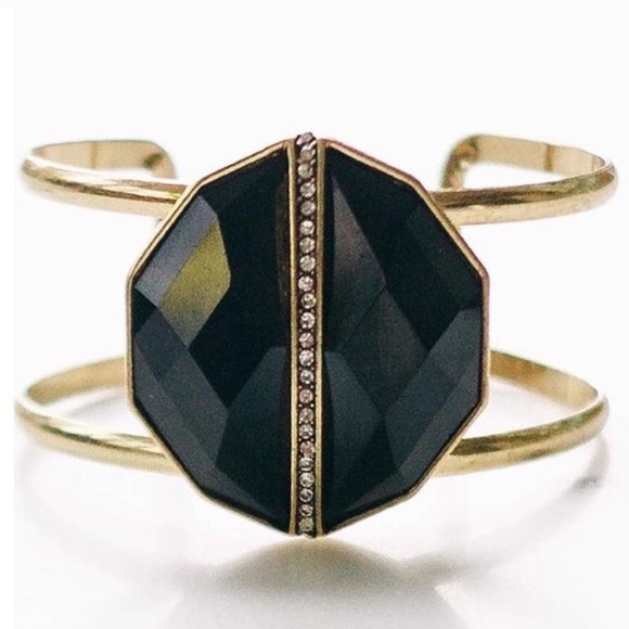 Jewelry | Black & brass bracelet cuff - Picture 3 of 4