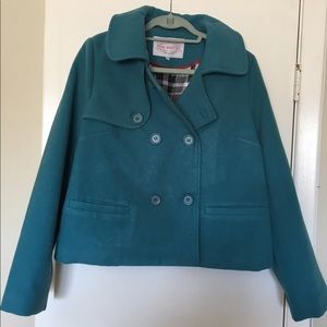 Teal wool coat