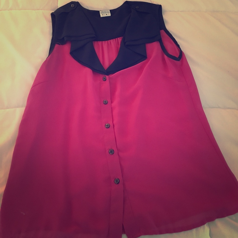 Navy and hot pink tank