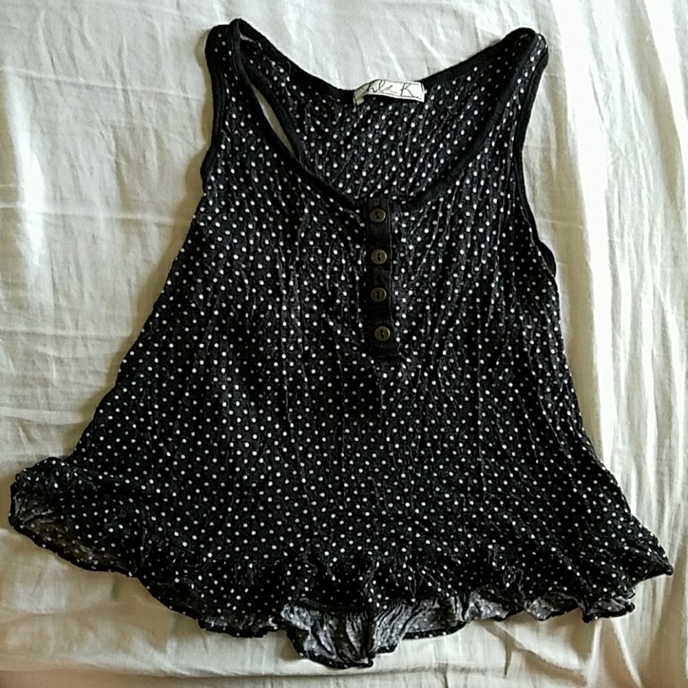 Black/White Polka Dot Top
