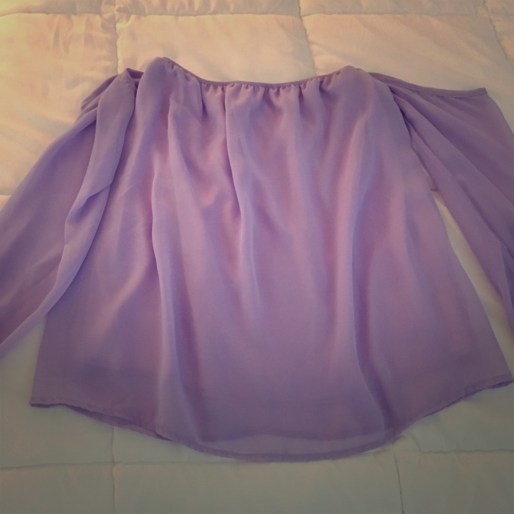 Purple off shoulder top