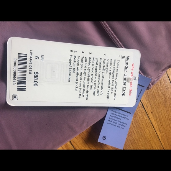LULULEMON NWT Wunder Under III Size 6: DUSTY MAUVE - Picture 4 of 5