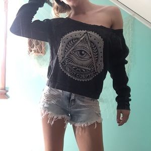 Trendy Off The Shoulder Illuminati Sweater