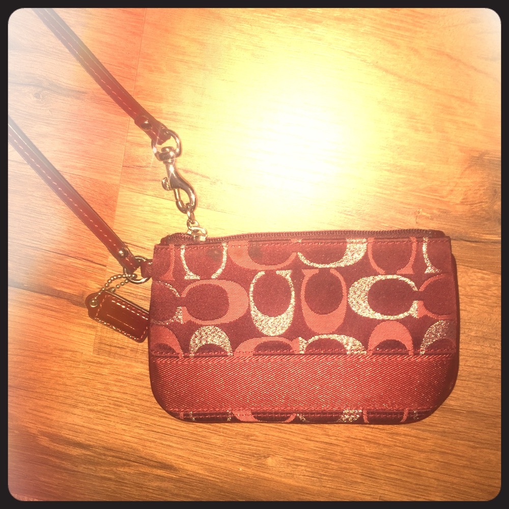 Maroon Coach Wristlet