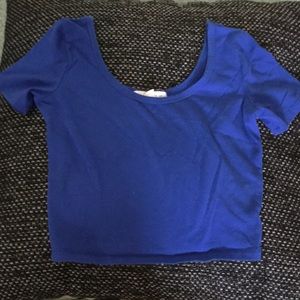 Solid Blue Crop Top
