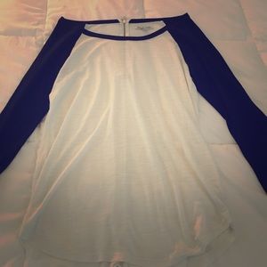 Black and white baseball tee