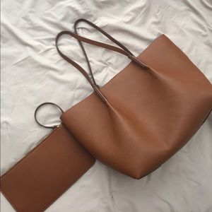 Zara Handbag camel color. With mini bag included