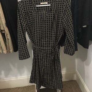 Black dress, bone diamond pattern
