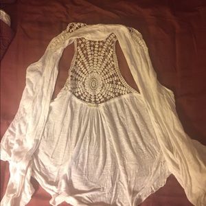 White sleeveless cardigan