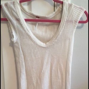 Free people waffle cut, tight t shirt