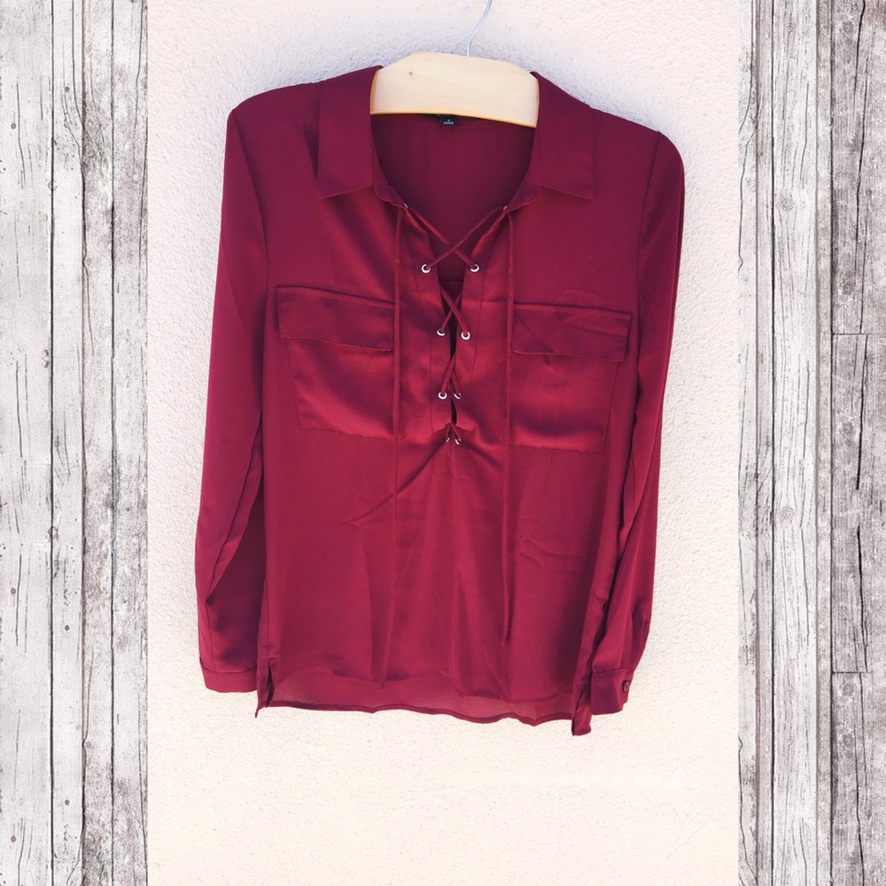 Long Sleeve Tie Front Top