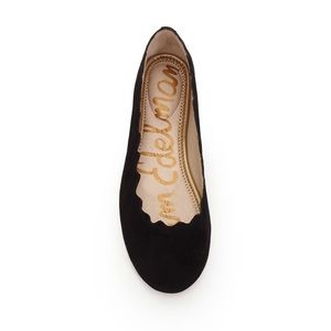 Sam edelman black suede scalloped flat