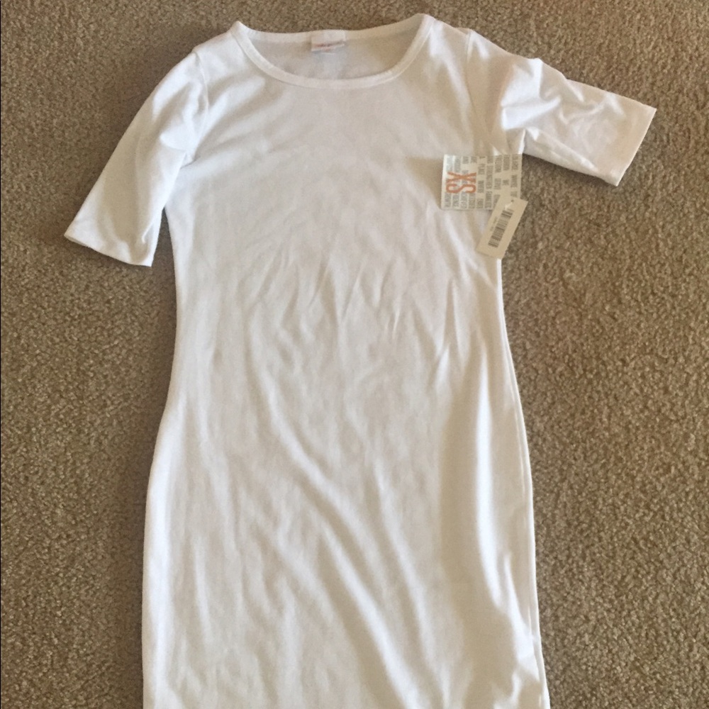 ***Solid white Lularoe Julia dress***