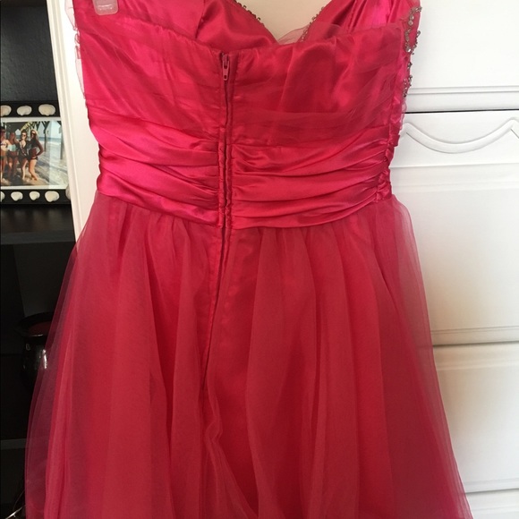 Pink rhinestone short prom dress Size 2/4 - Picture 3 of 4