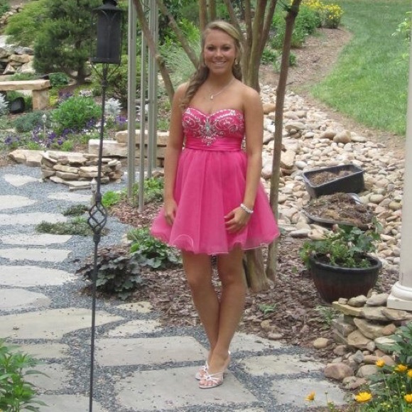 Pink rhinestone short prom dress Size 2/4 - Picture 1 of 4