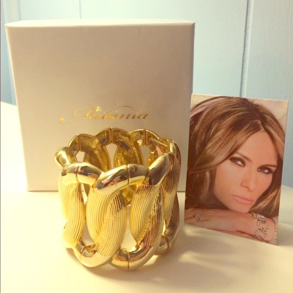 Melania Trump gold timepiece bracelet