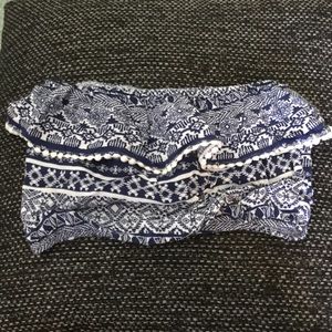 Blue and white Crop Top