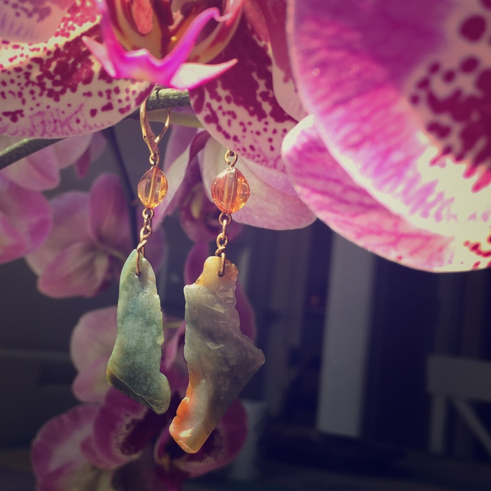 polished stone earrings