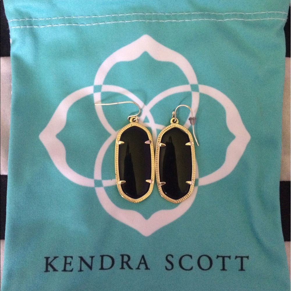 Black and Gold Kendra Scott Elle Earrings