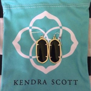 Black and Gold Kendra Scott Elle Earrings