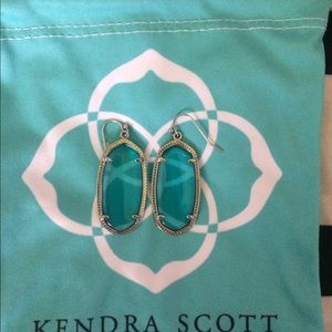 Silver and Clear Blue Kendra Scott Elle Earrings