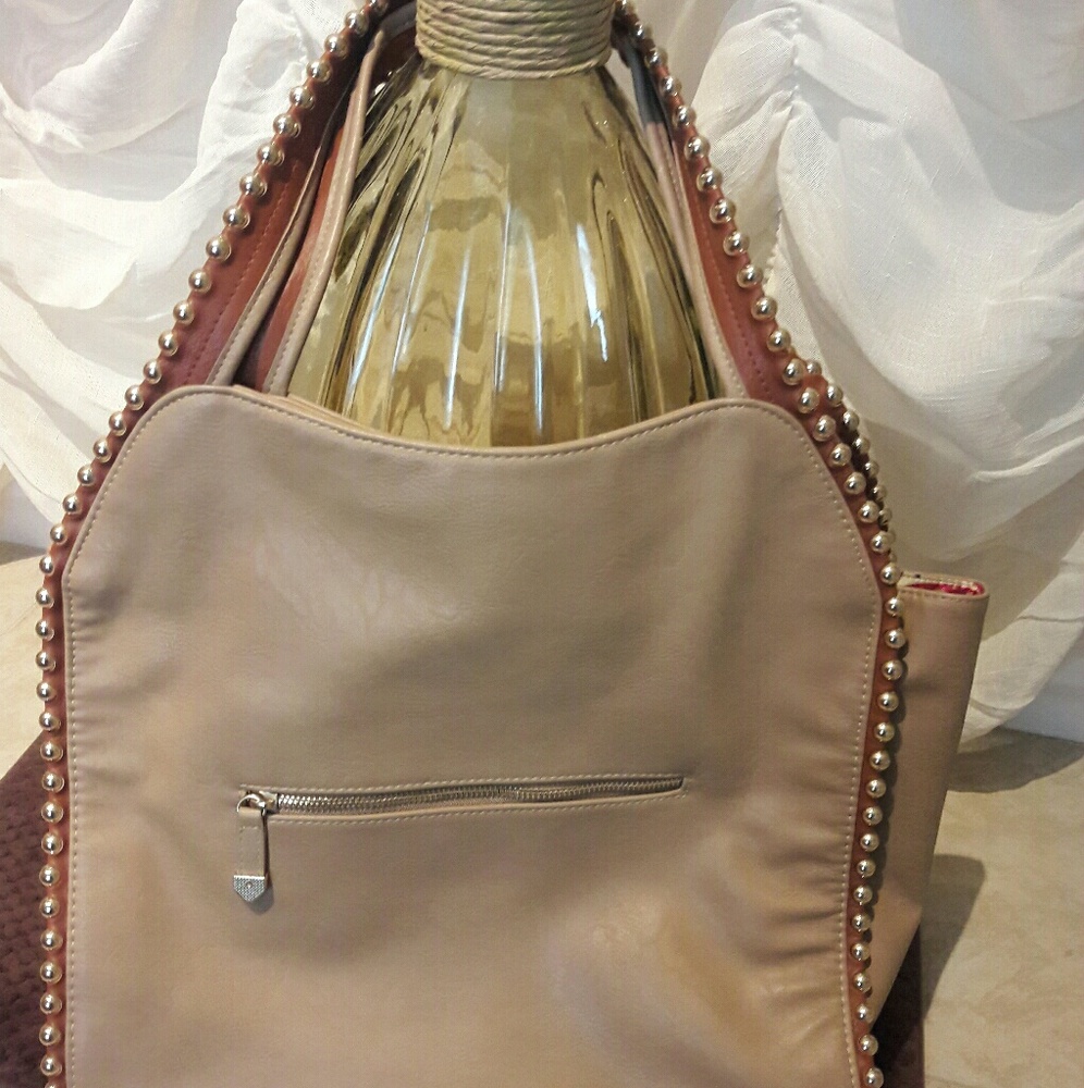 Tan/Sandle colored faux leather studded purse