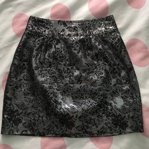 Metallic Silver & Black Mini Skirt