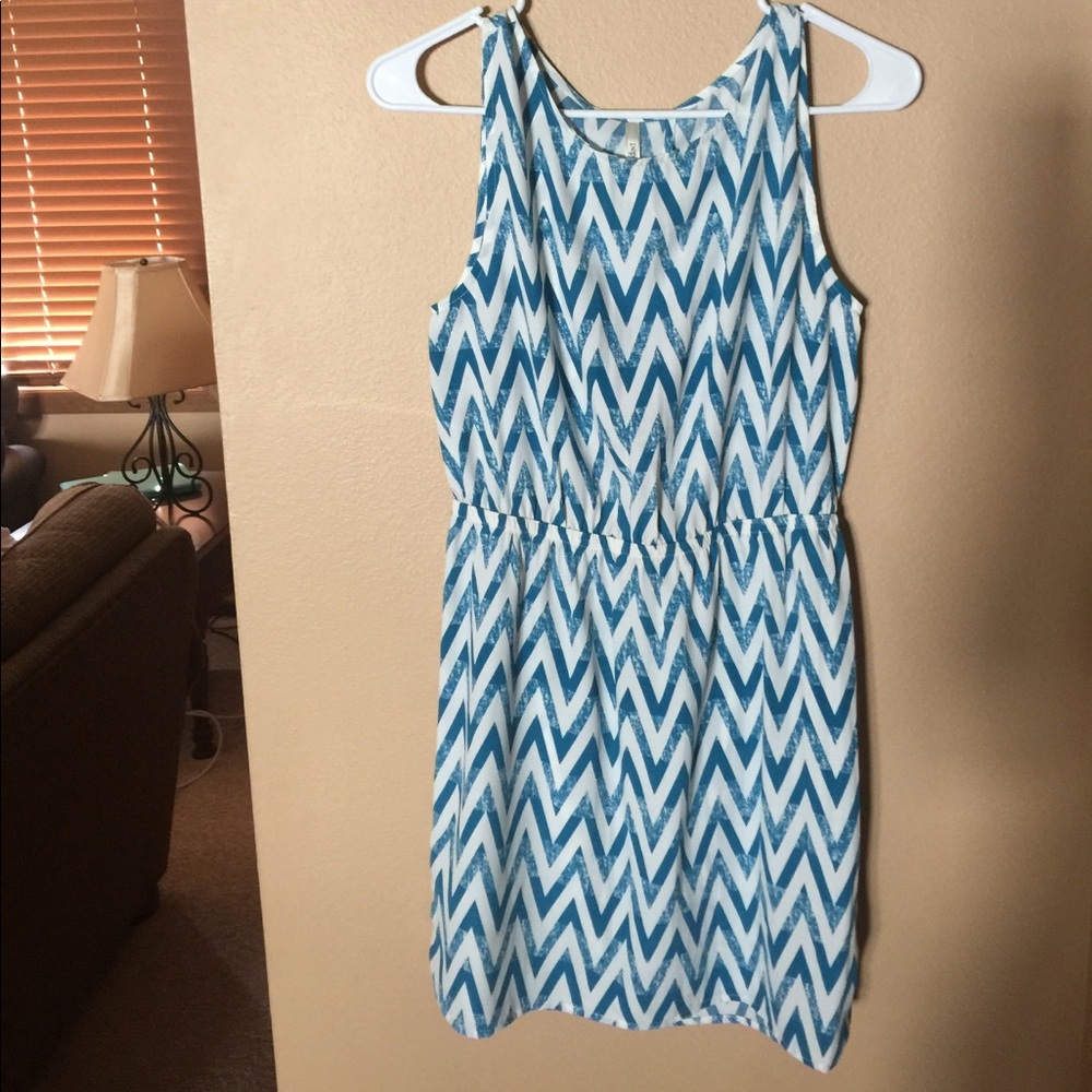 blue chevron dress