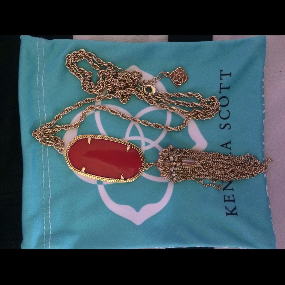 Red and Gold Kendra Scott Rayne Necklace