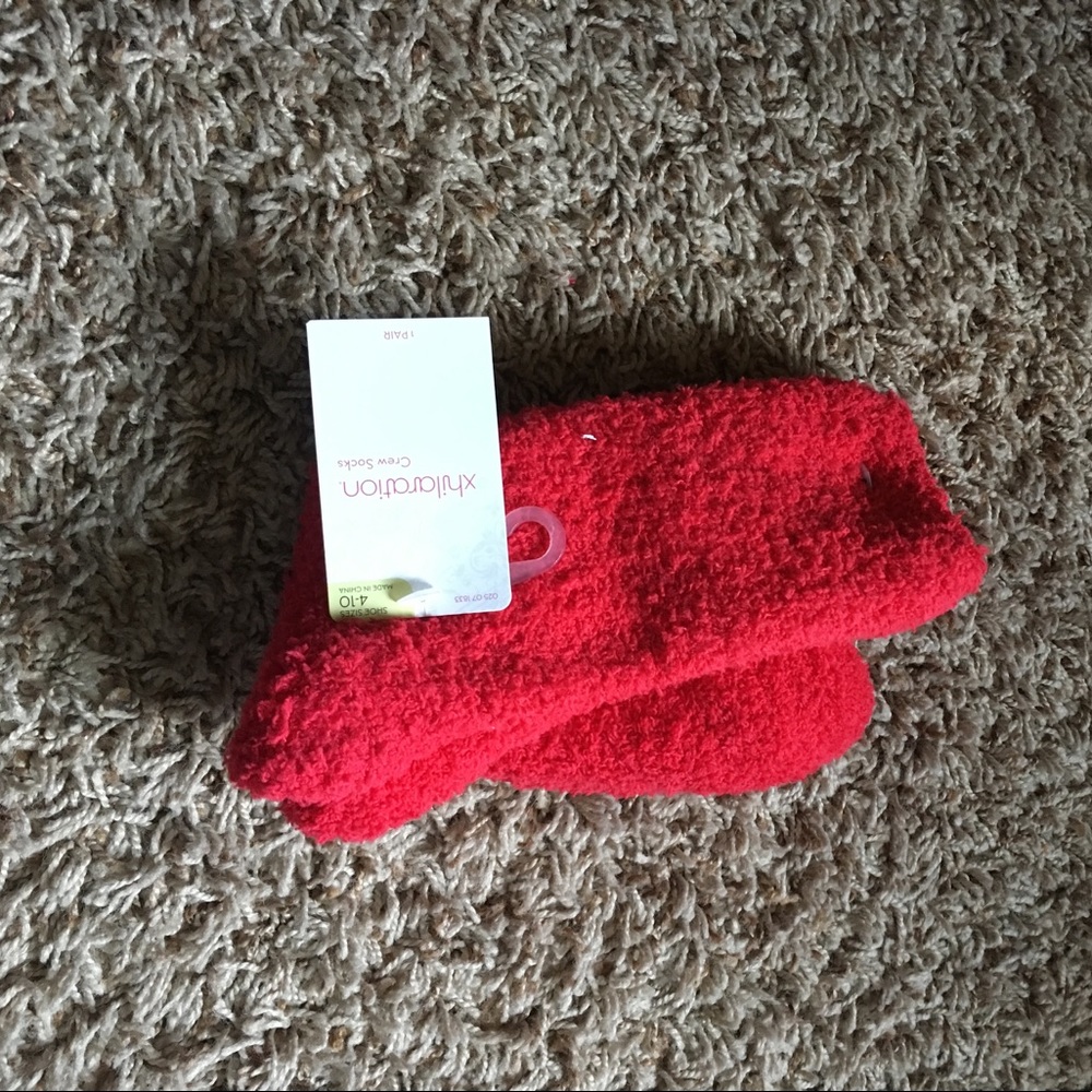 Red Fuzzy Socks