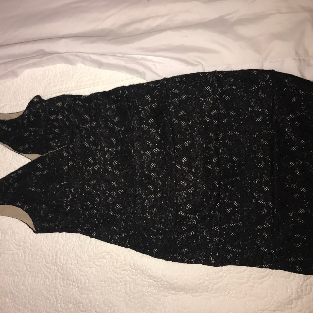 Black Lace Knee length Dress