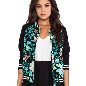 Lovers + Friends Floral Baseball Jacket Size XS