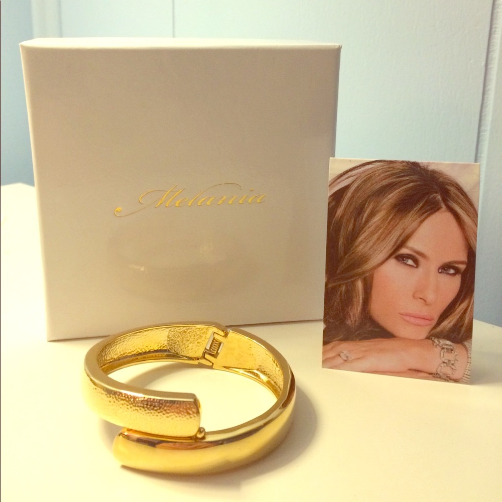 Melania Trump gold timepiece bracelet