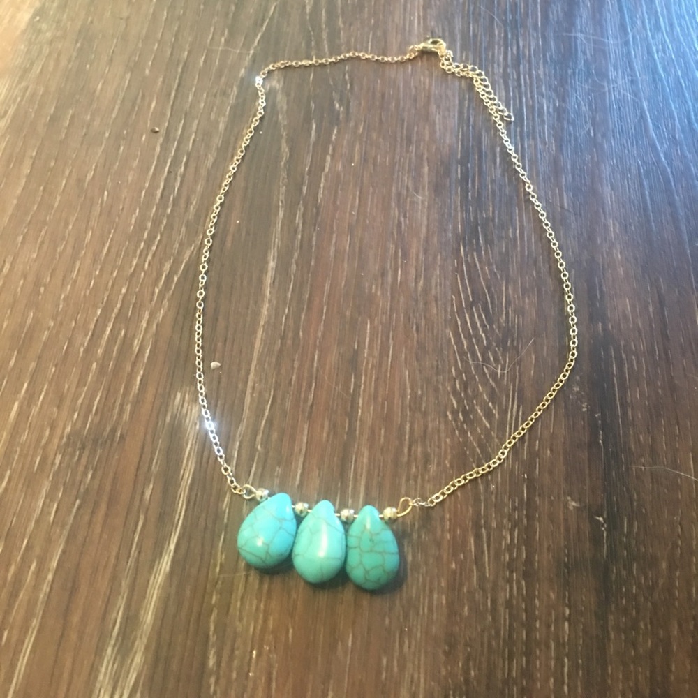 GOLD turquoise necklace