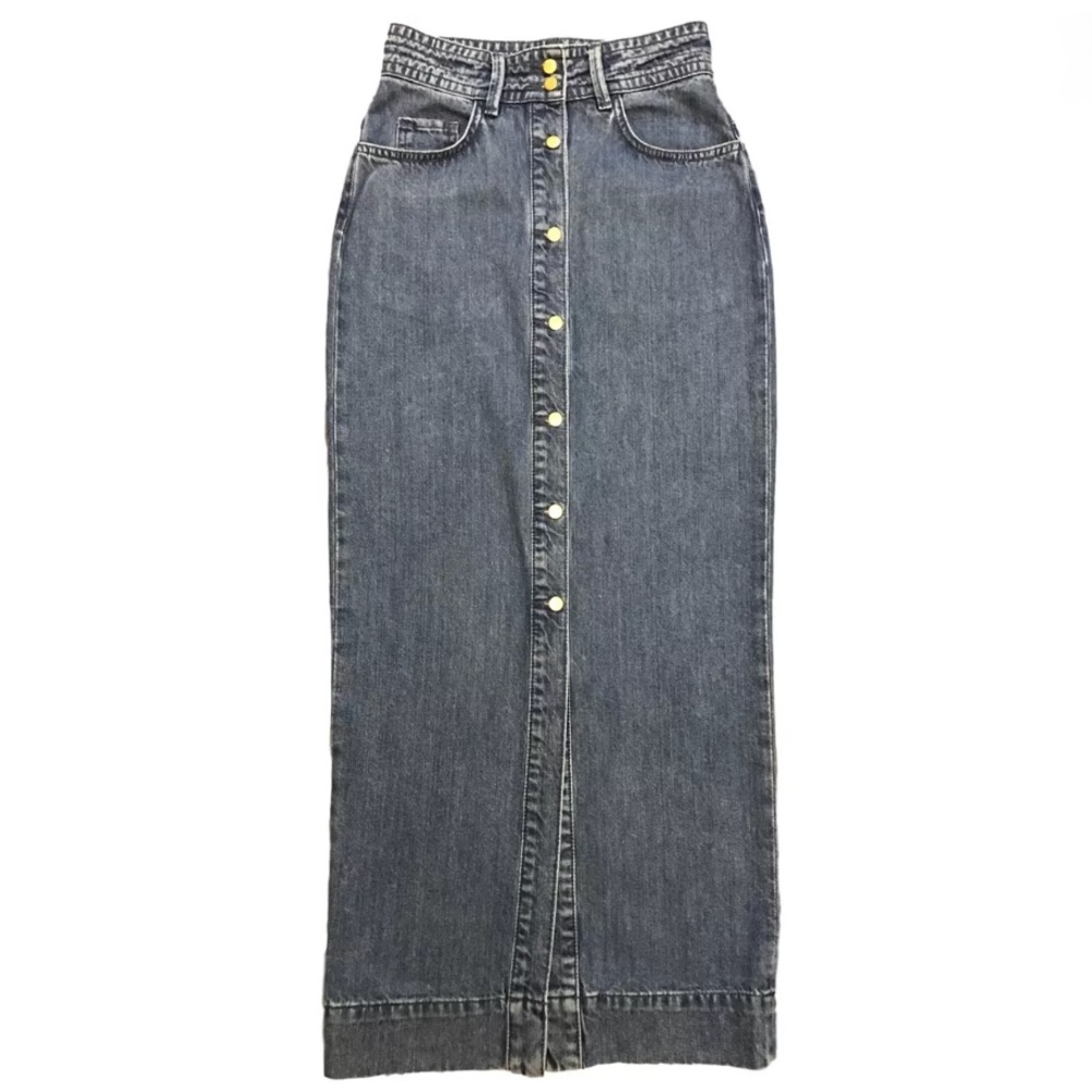 H&M Women's Long Button Denim Skirt Size US 4