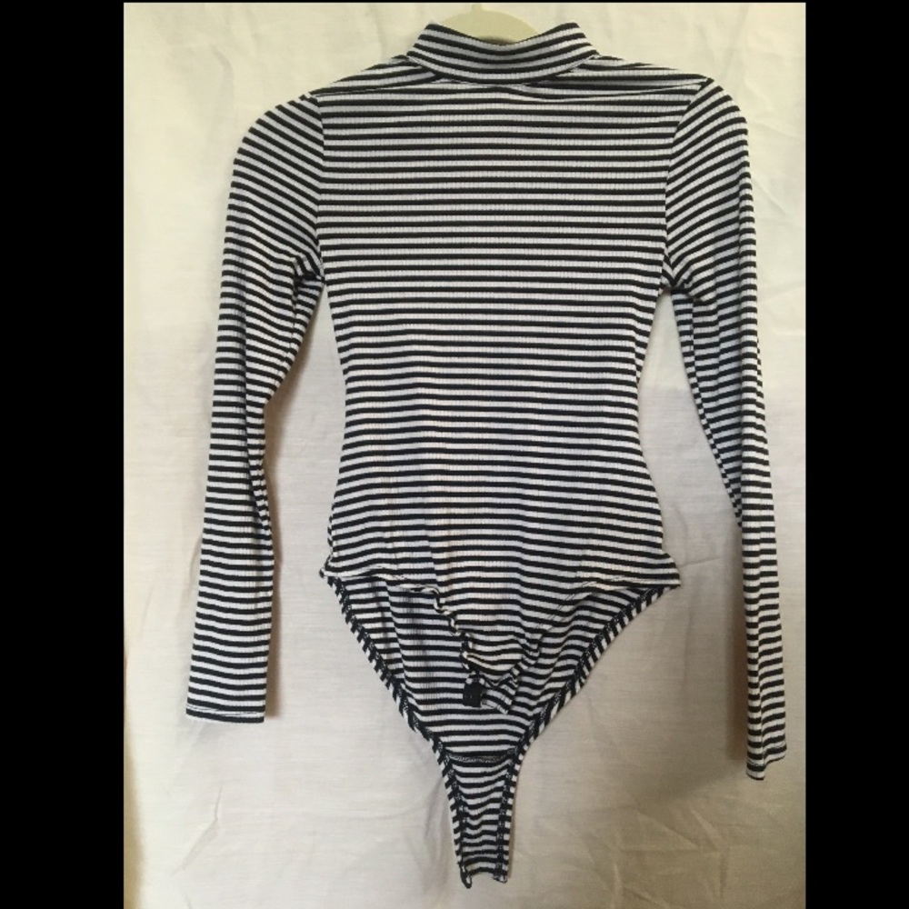striped body suit