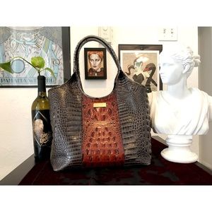 Brahmin Stamped Leather Tote