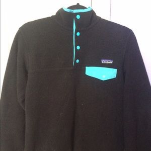 Turquoise and Black Patagonia Pullover