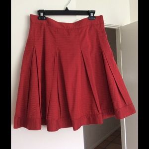 Red pleated Skirt