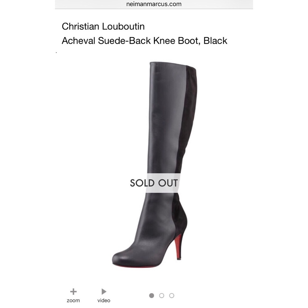 Christian Louboutin Acheval Suede-Back Knee Boot