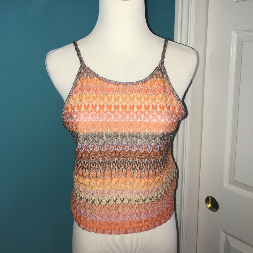 Topshop mesh bright tank top